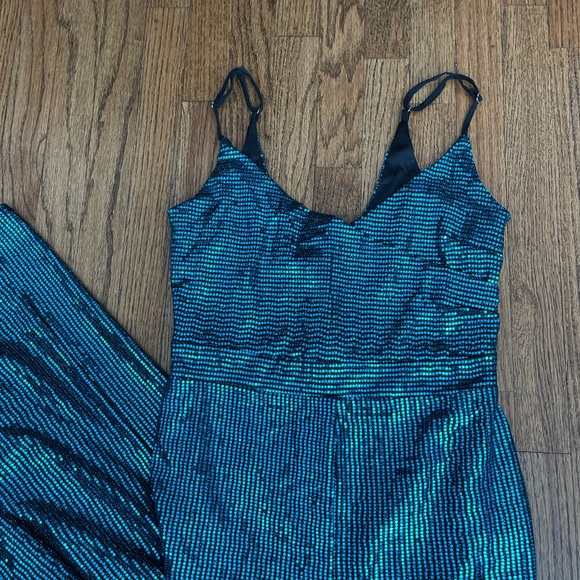 Lulu’s Blue Sequin Jumpsuit - Picture 10 of 12